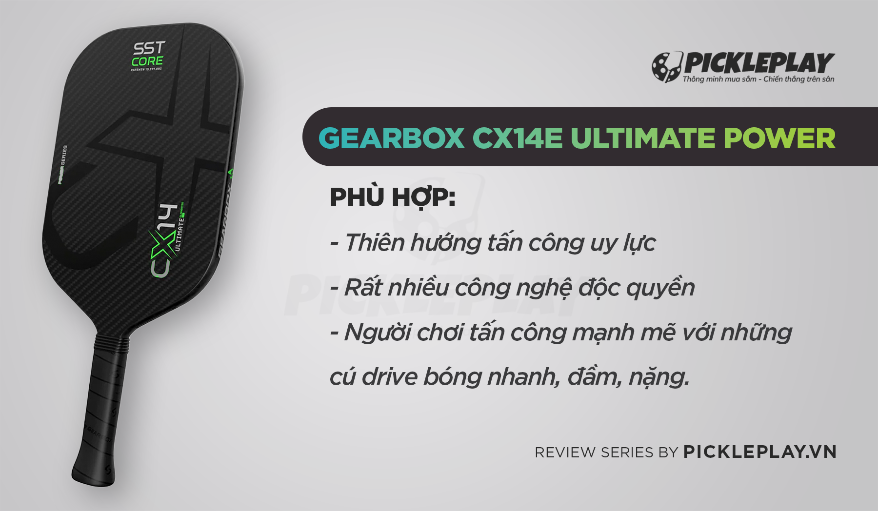 Review Vợt Pickleball Gearbox CX14E Ultimate Power - Vũ Khí Mạnh Mẽ Cho Người Chơi Đẳng Cấp