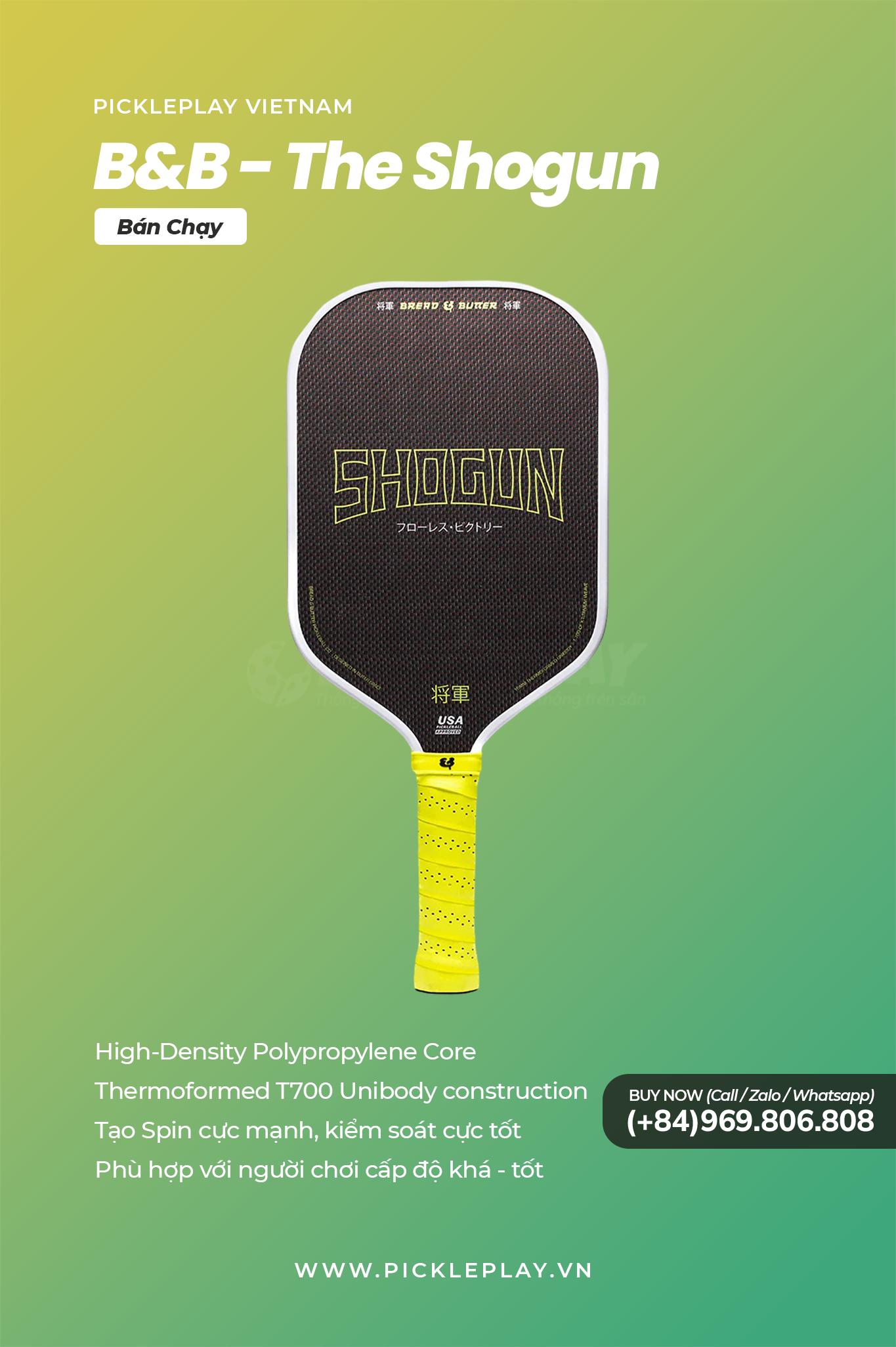 🎾 Đánh Giá Vợt Pickleball Bread & Butter The Shogun – Sự Lựa Chọn Đẳng Cấp Cho Người Chơi Nâng Cao