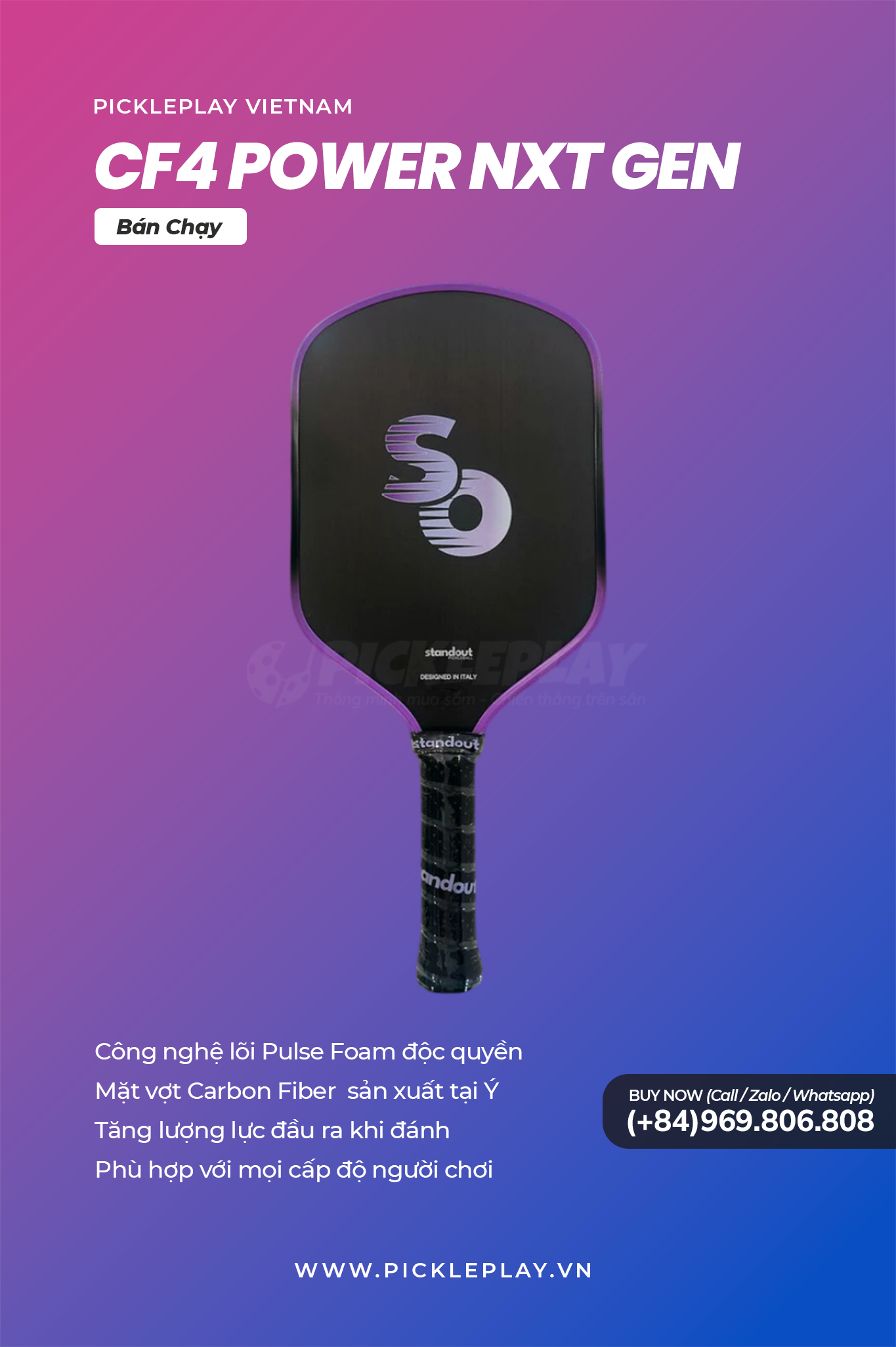 Đánh Giá Chi Tiết Vợt Pickleball Standout CF4 Power NXT GEN: Sức Mạnh Cấp Số Nhân Dành Cho Người Chơi Hiện Đại