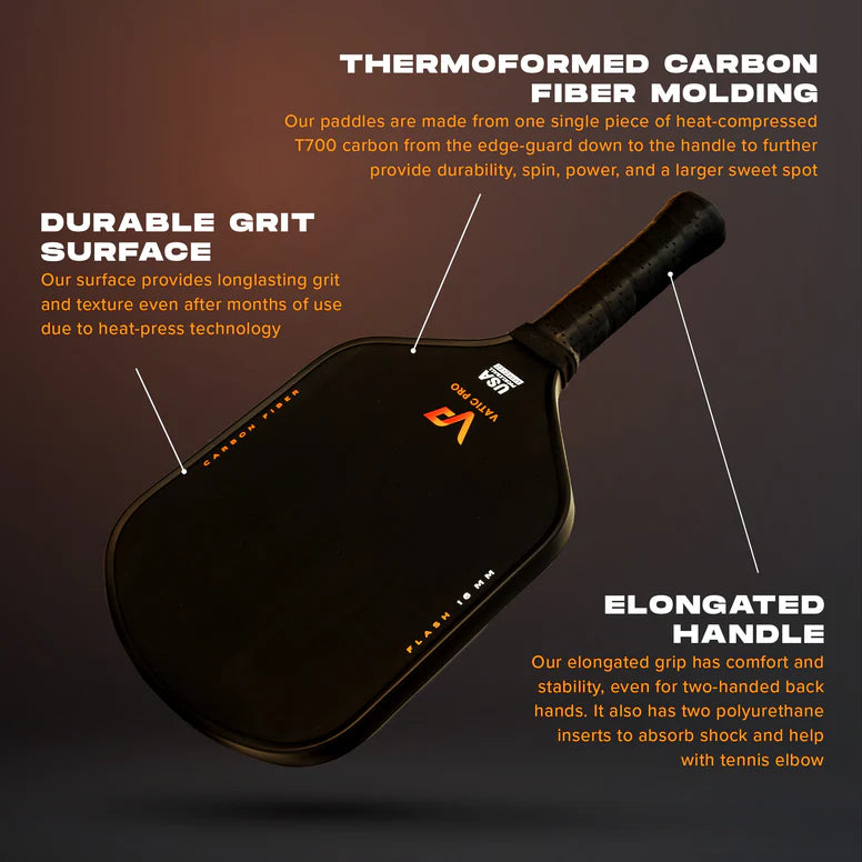 Vatic Pro Pickleball Racket - Flash Carbon Fiber