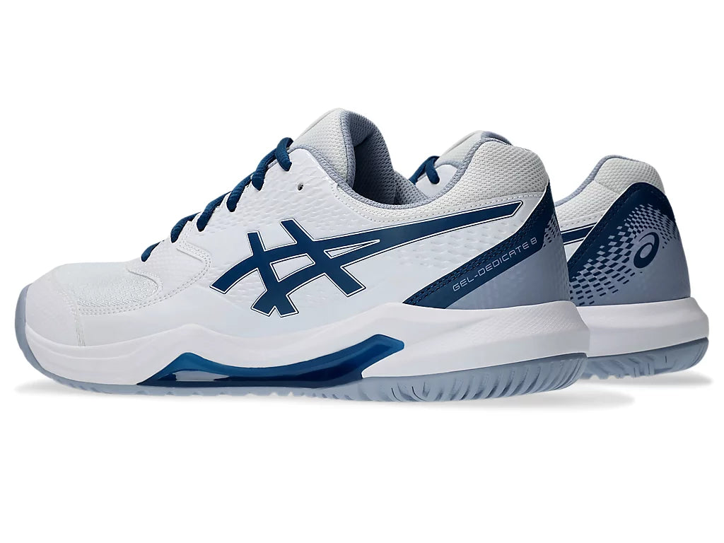 Asics Gel-Dedicate 8 White / Mako Blue Pickleball Shoes
