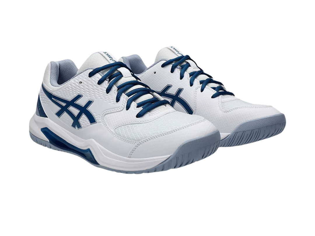 Asics Gel-Dedicate 8 White / Mako Blue Pickleball Shoes