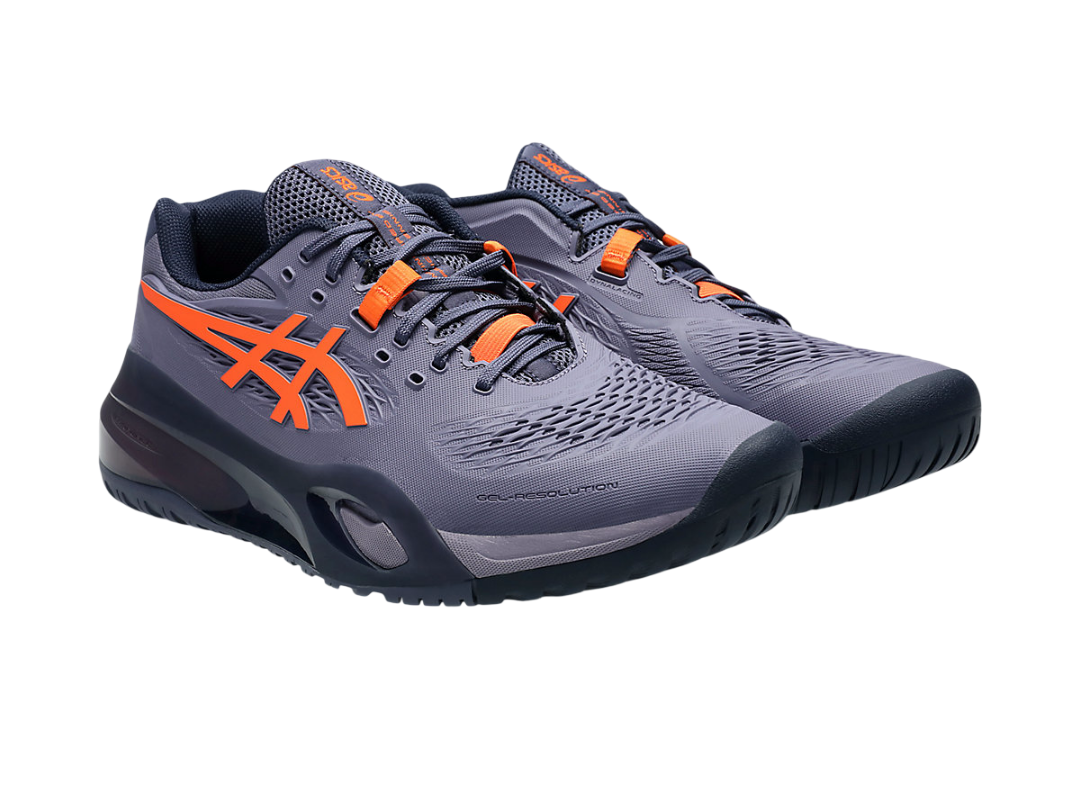 Asics Gel-Resolution X Grayish/Nova Orange Pickleball Shoes