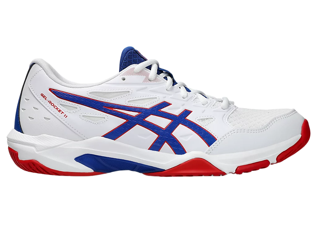 Asics Gel Pickleball Shoes - Rocket 11 White / Asics Blue (Unisex)