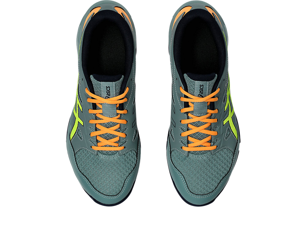 Asics Gel Pickleball Shoes - Rocket 11 Celadon / Safety Yellow (For Men)