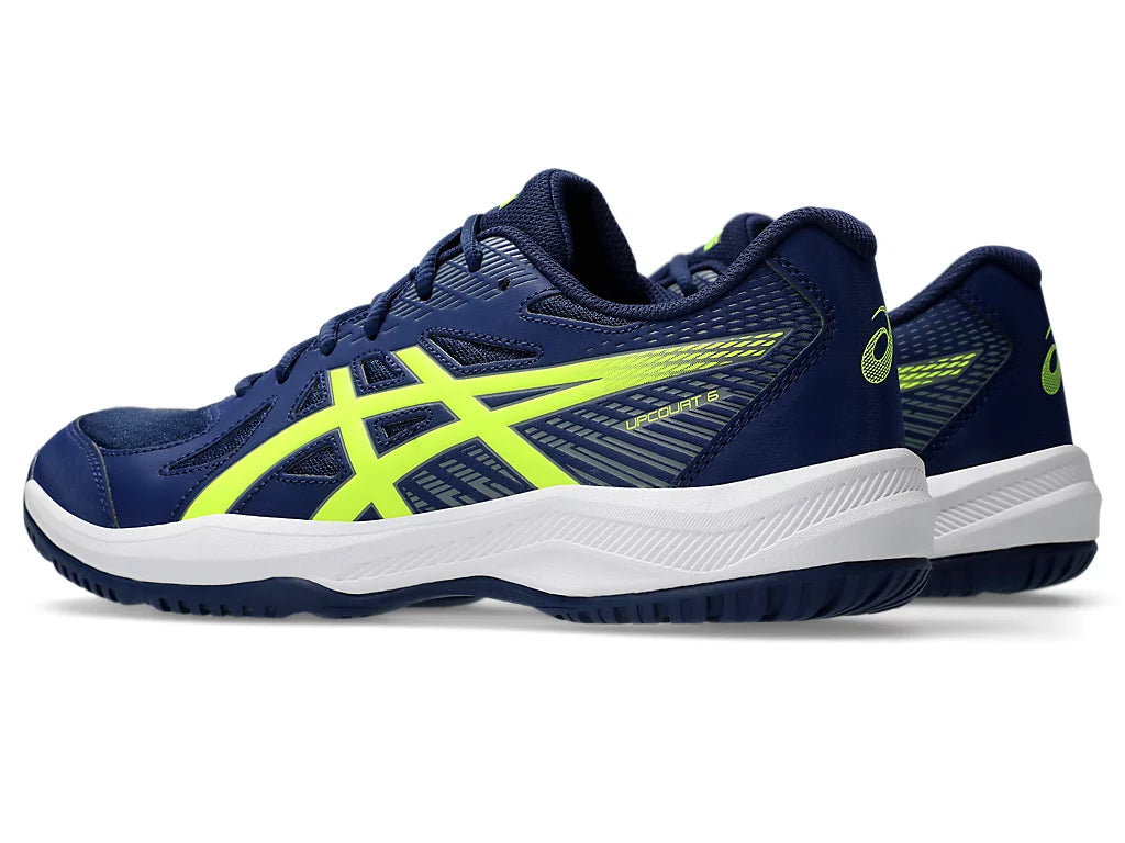 Pickleball Shoes Asics Upcourt 6 Blue Expense / Safety Yellow (For Men)