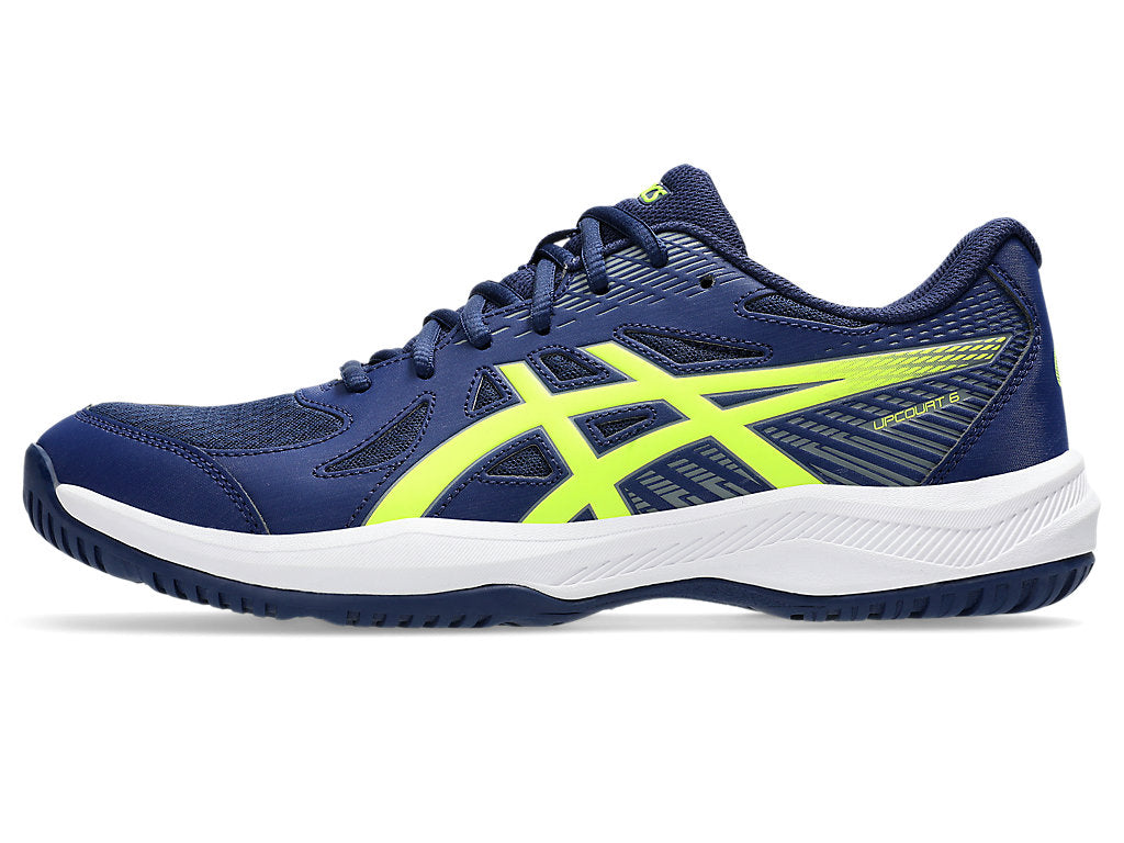 Pickleball Shoes Asics Upcourt 6 Blue Expense / Safety Yellow (For Men)