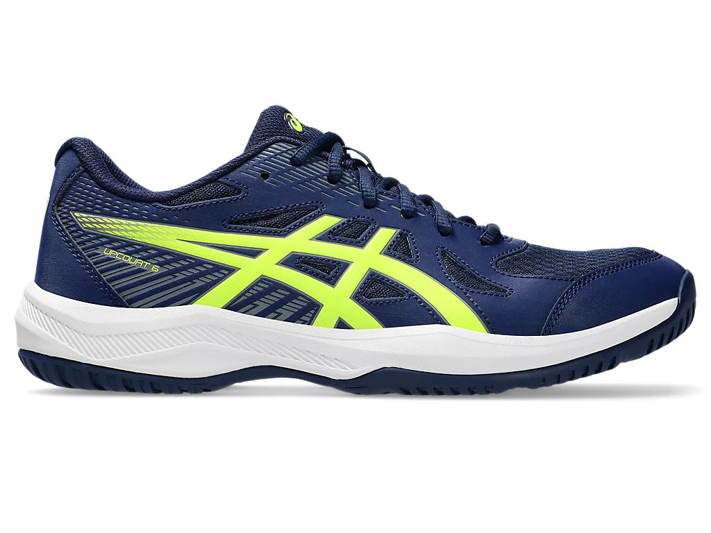 Pickleball Shoes Asics Upcourt 6 Blue Expense / Safety Yellow (For Men)
