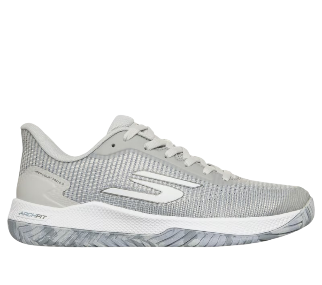 Giày Pickleball Sketcher GO Pickleball Viper Court Pro 2.0 (Xám Nhạt)