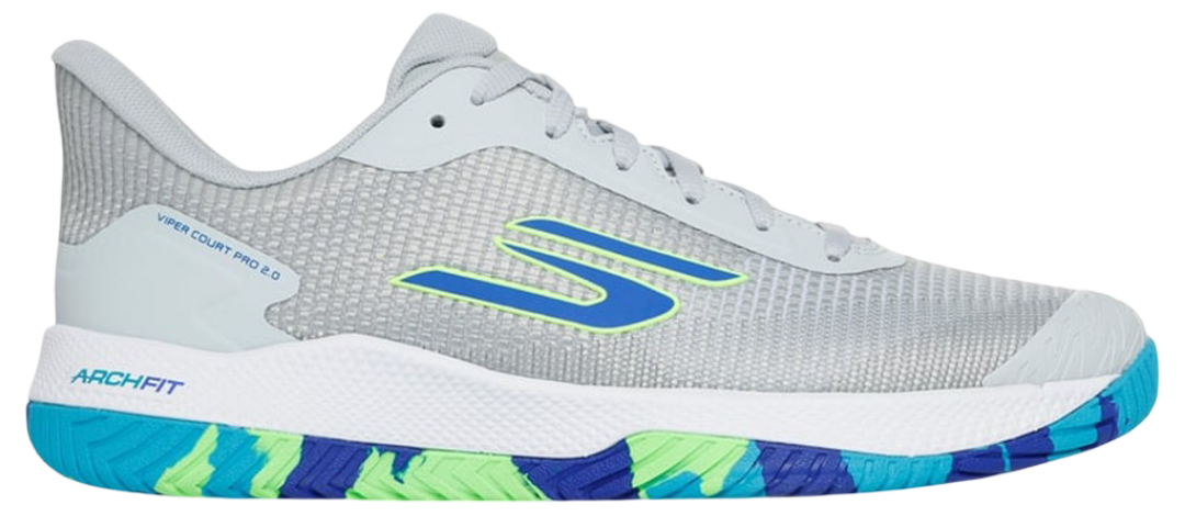Giày Pickleball Sketcher GO Pickleball Viper Court Pro 2.0 (Xám Xanh Nhạt)