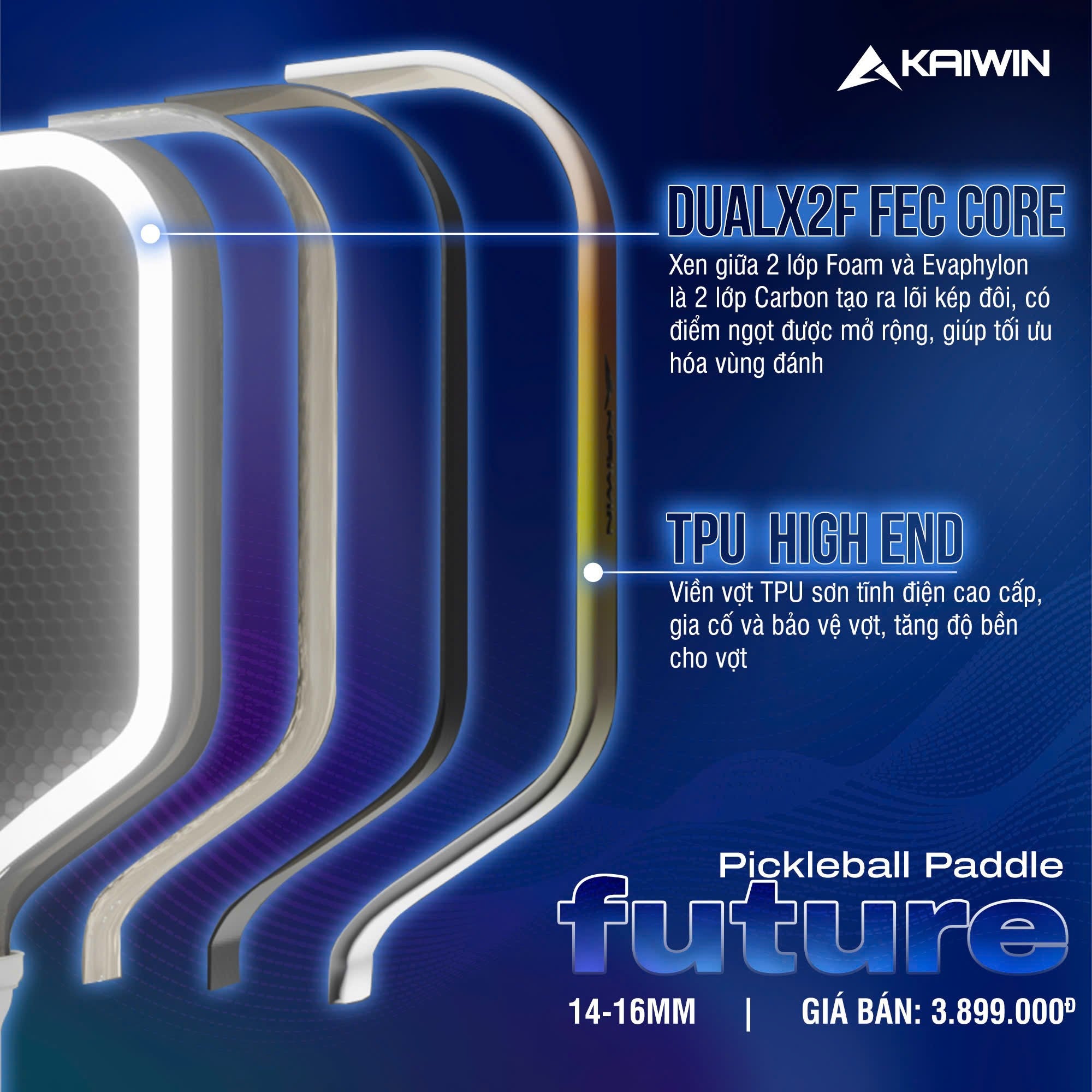 Pickleball racket Kaiwin K-Pro Series Future