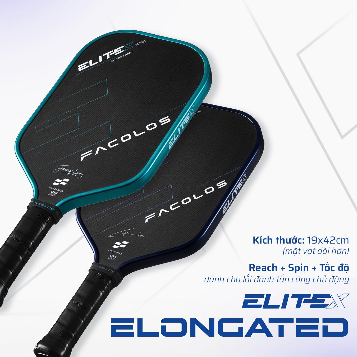 Vợt Pickleball Facolos Elite X Elongated