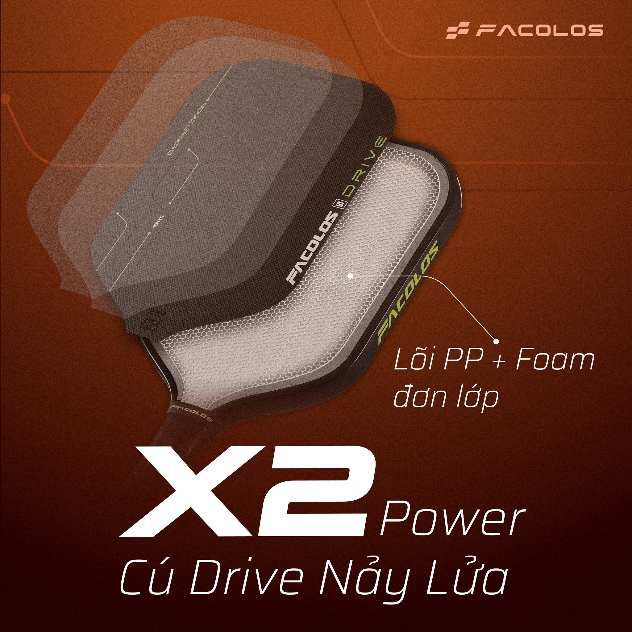 Vợt Pickleball Facolos Drive Swift