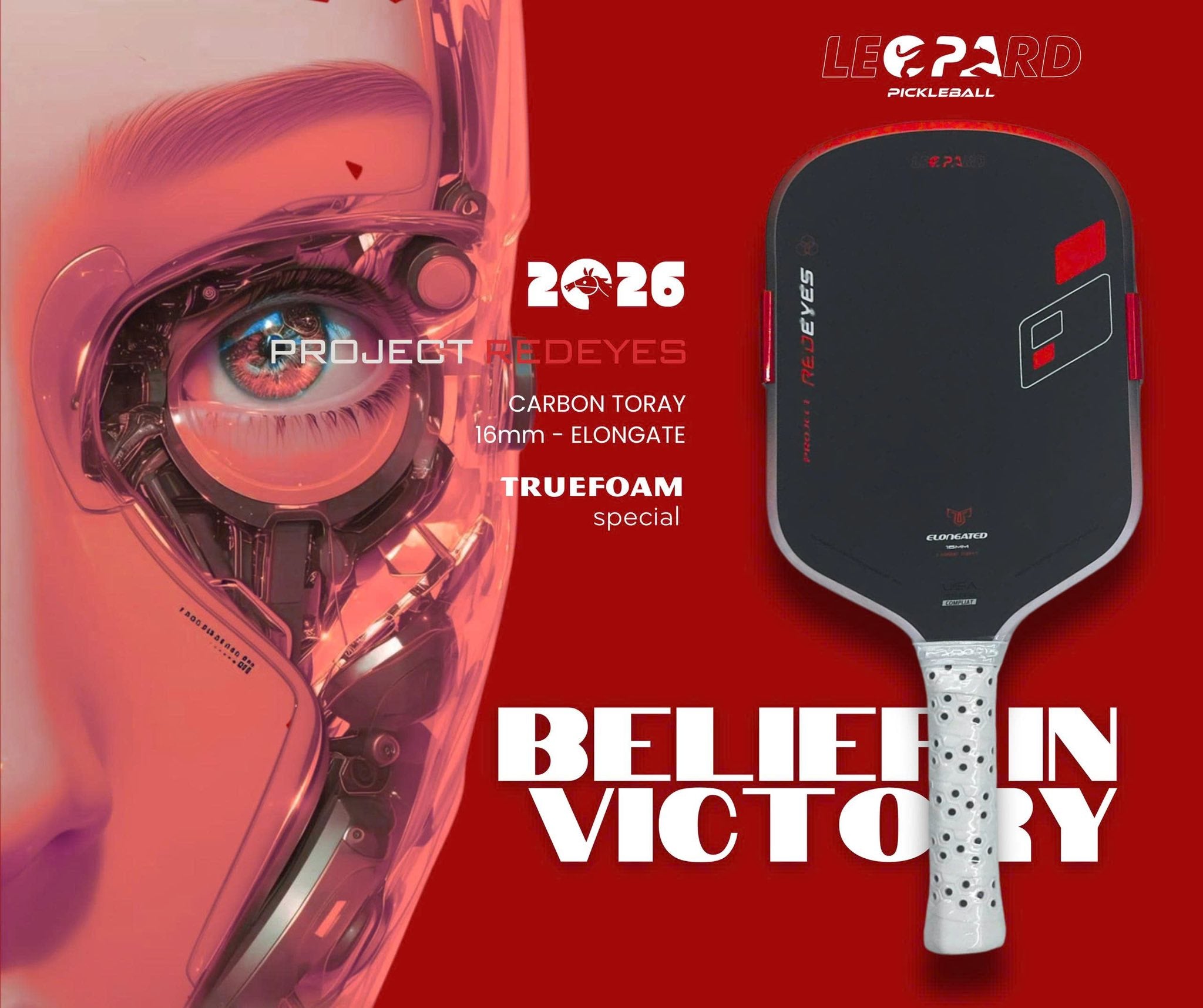 Vợt Pickleball LEOPARD TrueFoam Project RedEyes