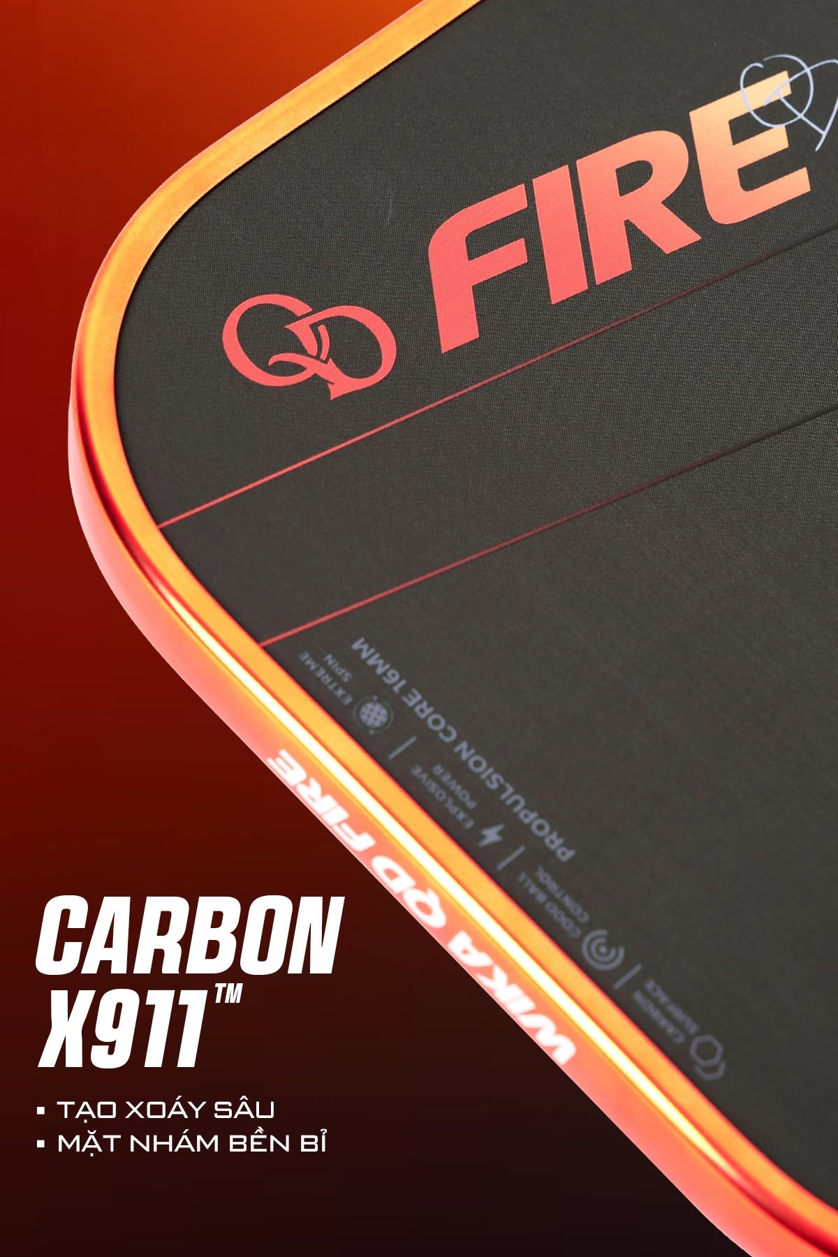 Vợt Pickleball Wika Sports Quang Dương Fire Metallic Edition