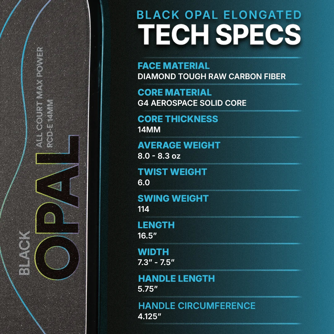 Vợt Pickleball Six Zero Black Opal All Court Max Power RCD-E