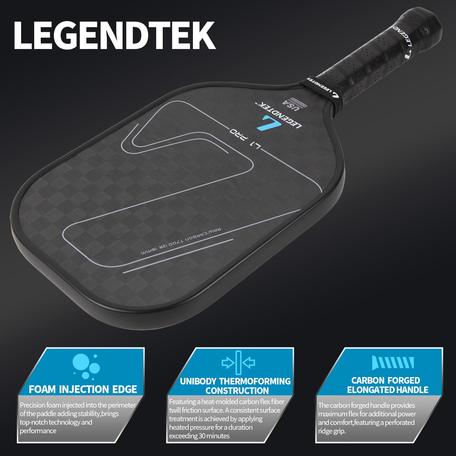 Pickleball racket LEGENDTEK L1 Pro 12K
