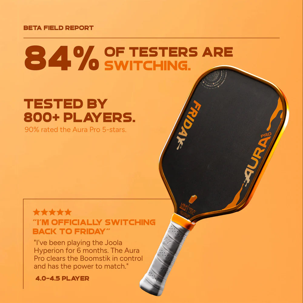 Vợt Pickleball Friday AURA PRO Metallic Orange Creamsicle Kit Colorway