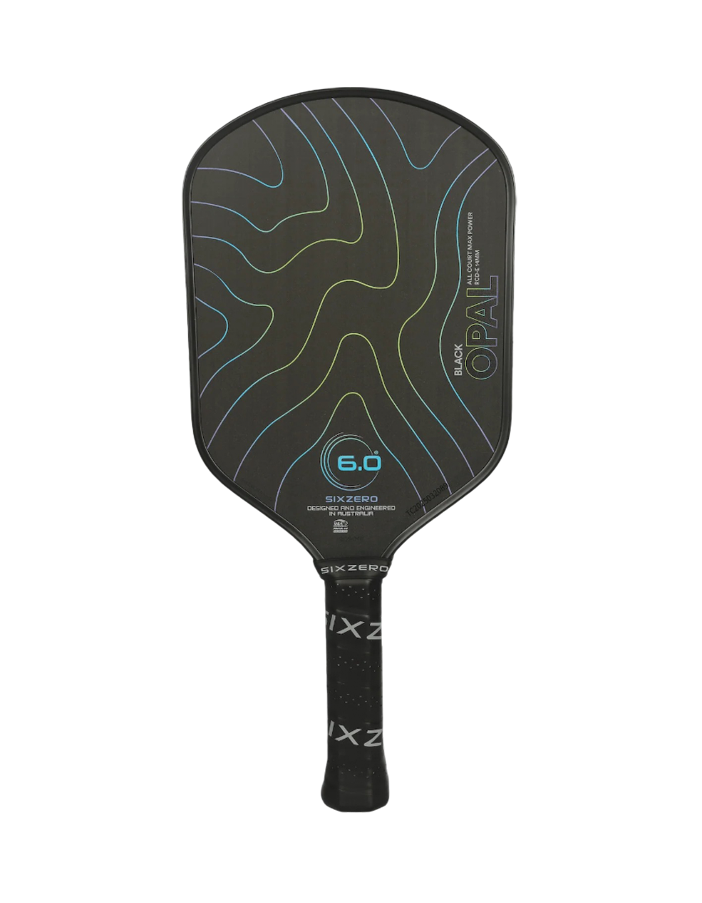 Pickleball Paddle Six Zero Black Opal All Court Max Power RCD-E