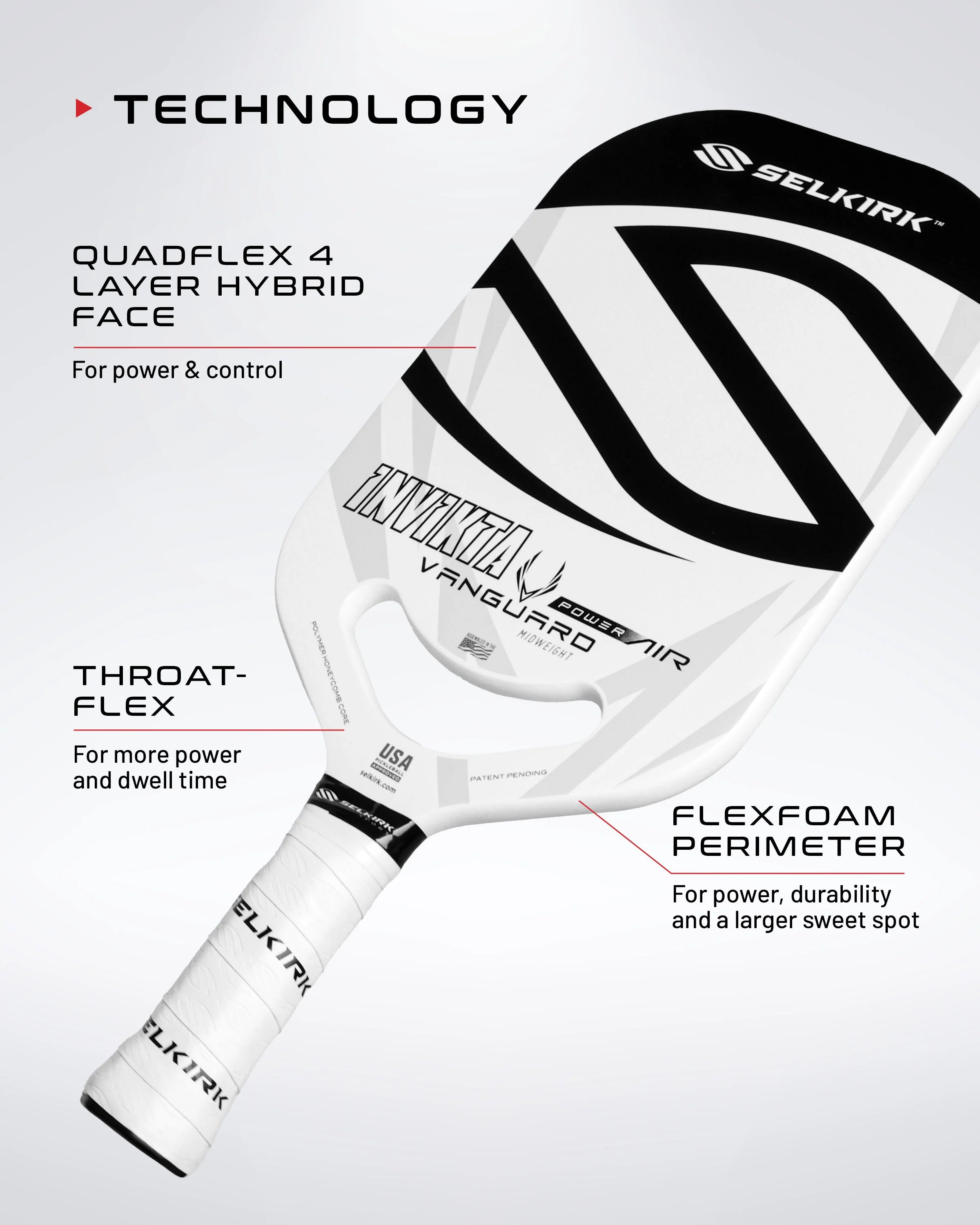 Selkirk Vanguard Power Air Pickleball Racket - S2