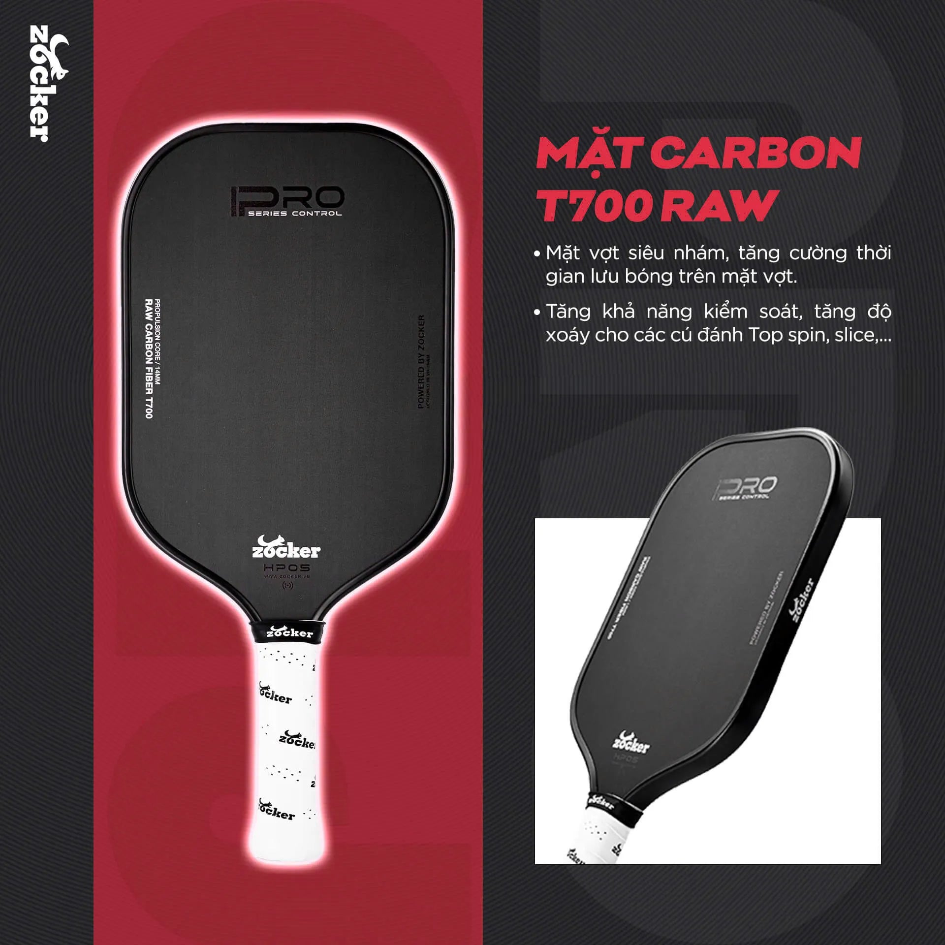 Vợt Pickleball Zocker HP05 Pro Series Control