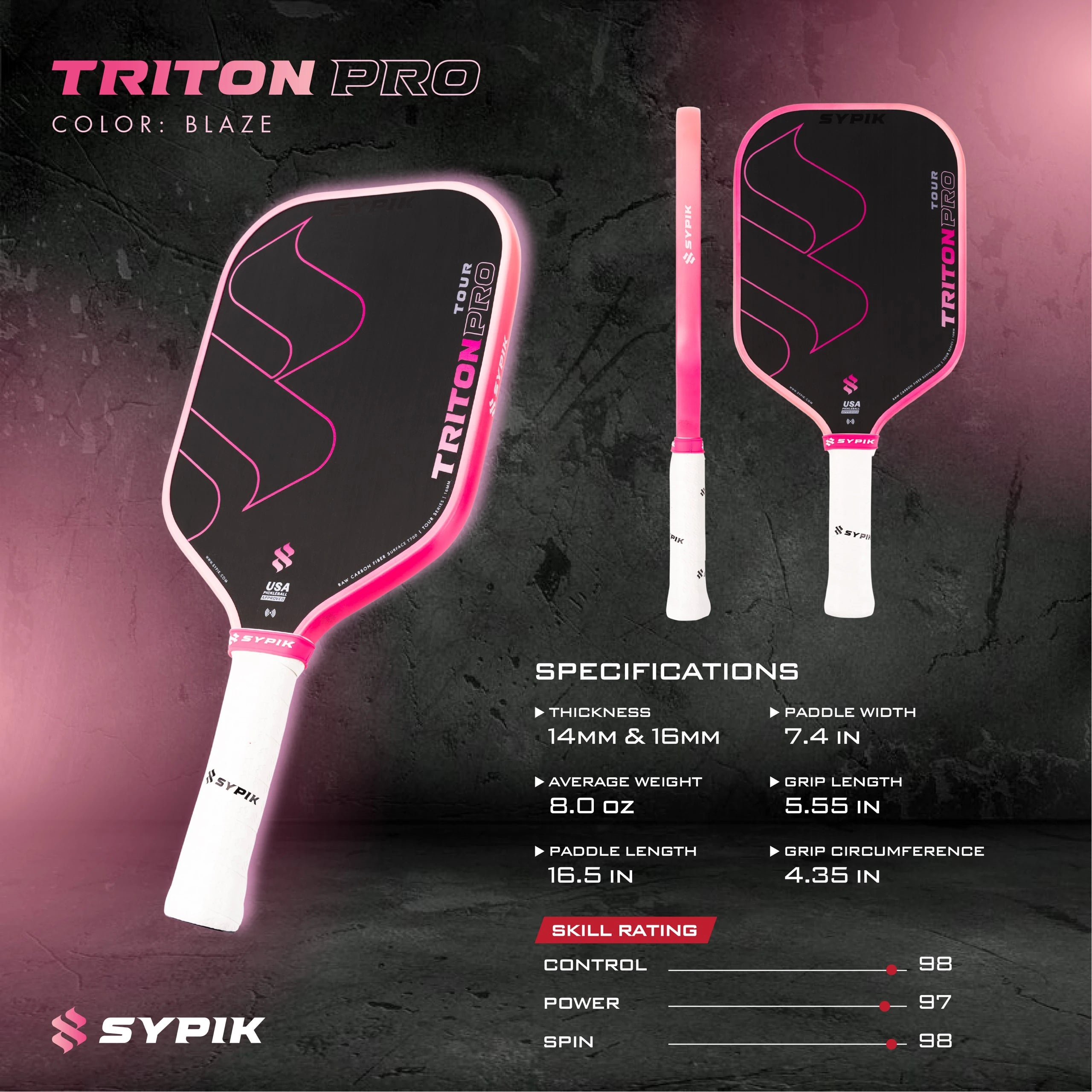 Sypik Triton Pro Tour Pickleball Racket