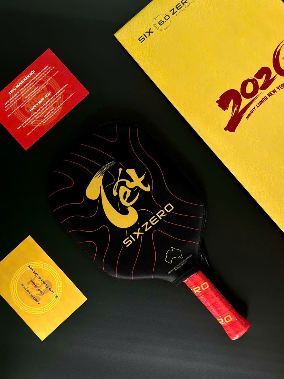 Vợt Pickleball Six Zero Black Opal - Phiên bản Tết 2026