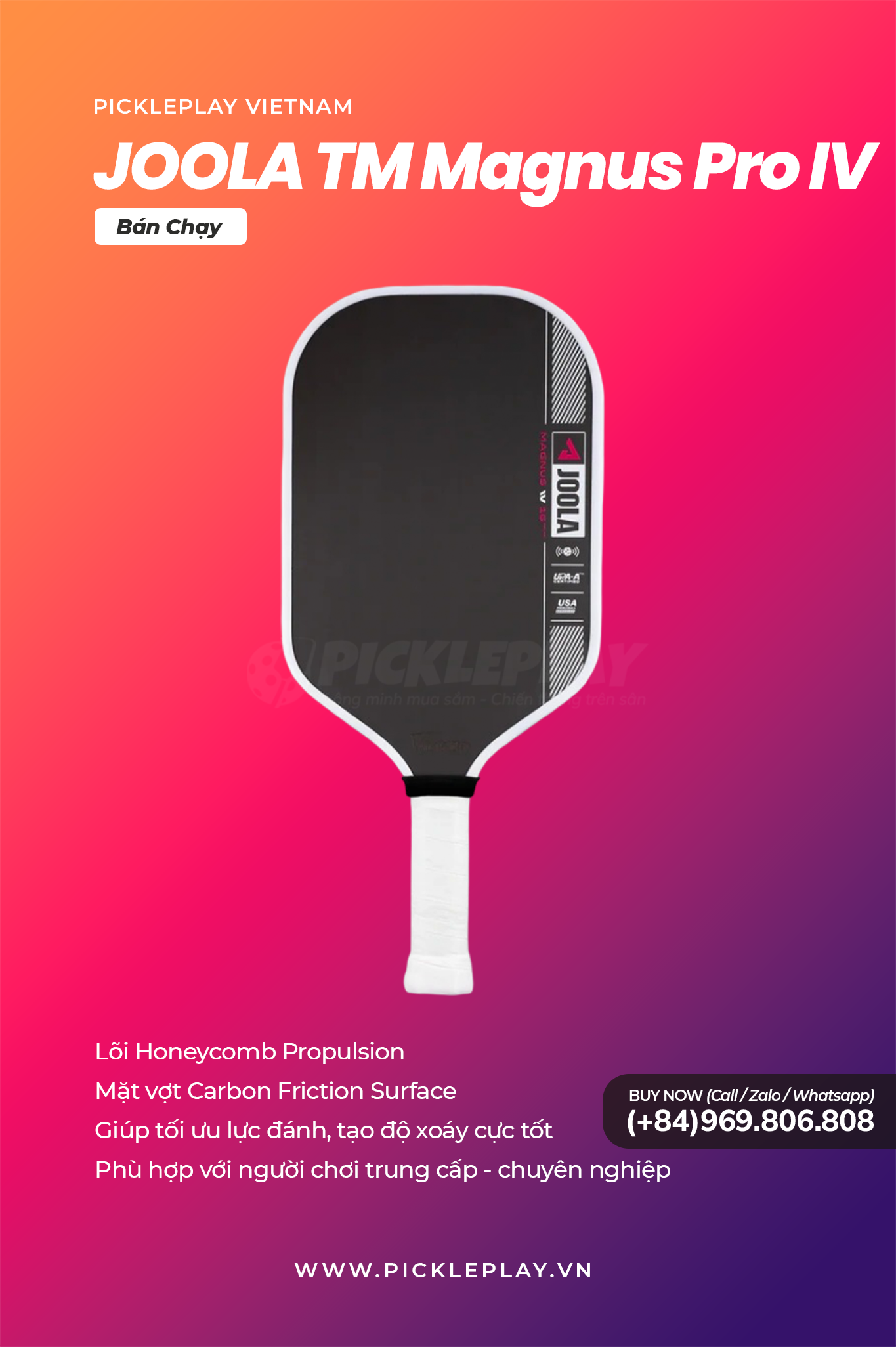 Đánh Giá Chi Tiết Vợt Pickleball JOOLA Tyson McGuffin Magnus IV – Sức Mạnh & Kiểm Soát Trong Một Thiết Kế Hoàn Hảo