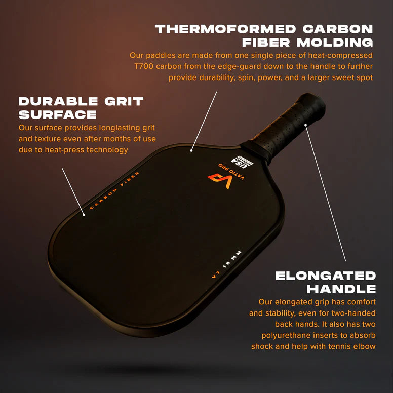 Vatic Pro Pickleball Racket - V7 Carbon Fiber