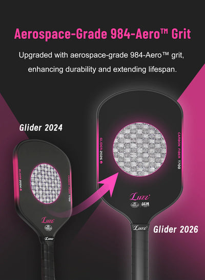 Luzz Glider 2026 Pickleball Paddle — 984-Aero™, PP Honeycomb 8mm