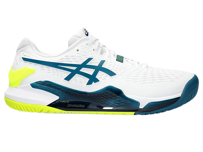 Pickleball Gel Shoes - Resolution 9 White / Restful Teal (For Men)