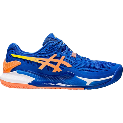 Pickleball Gel Shoes - Resolution 9 Steel Blue / Orange (For Men)