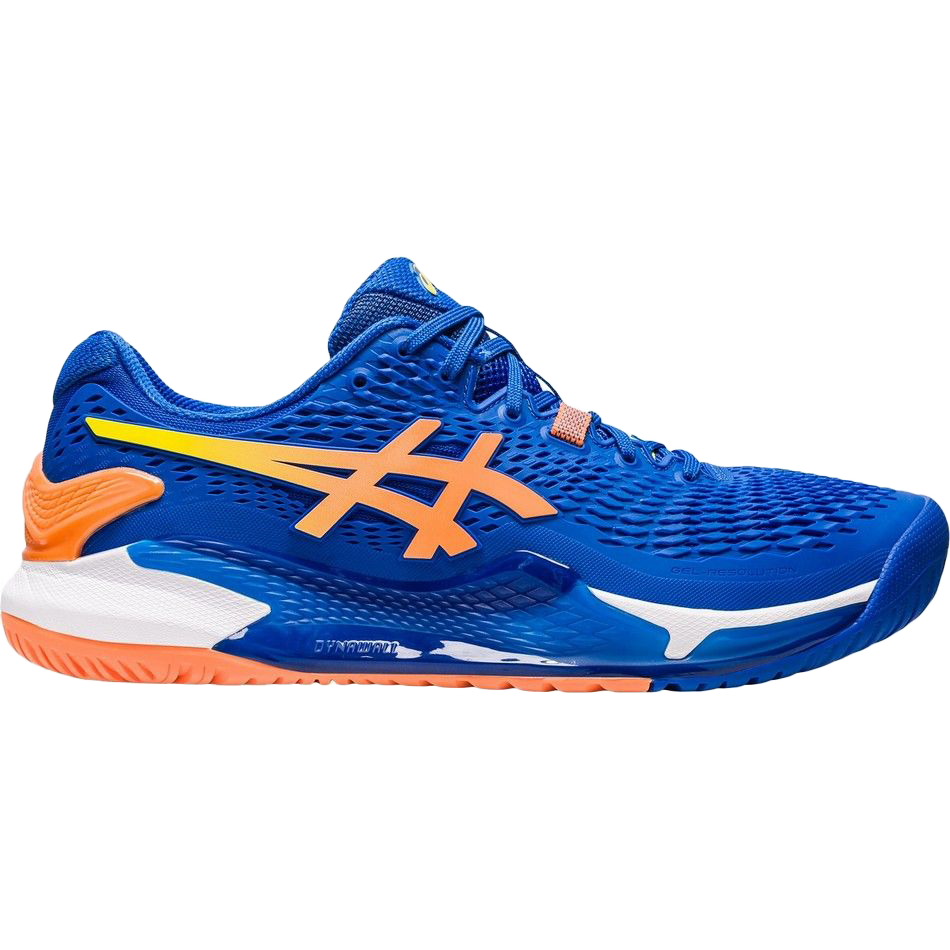 Pickleball Gel Shoes - Resolution 9 Steel Blue / Orange (For Men)