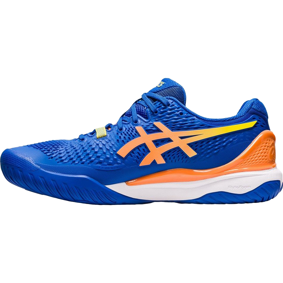 Pickleball Gel Shoes - Resolution 9 Steel Blue / Orange (For Men)