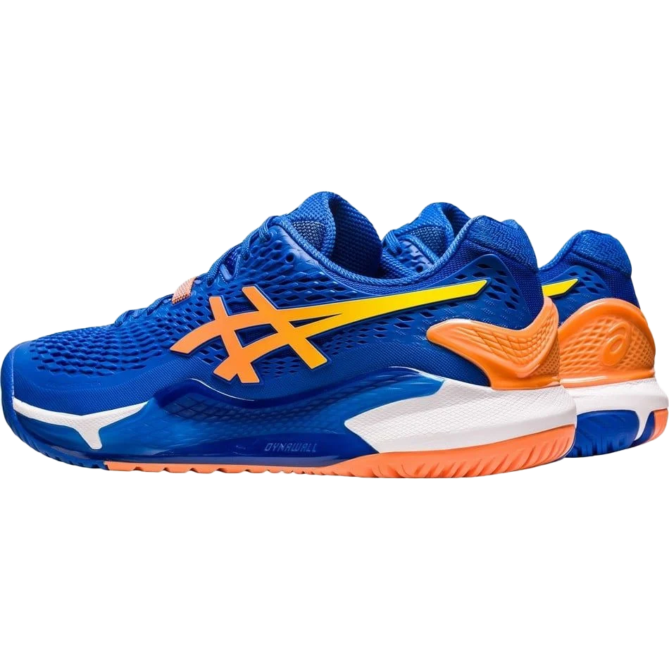 Pickleball Gel Shoes - Resolution 9 Steel Blue / Orange (For Men)