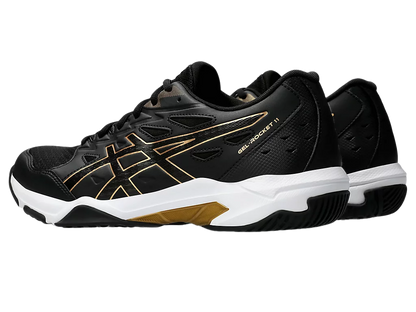 Asics Gel Pickleball Shoes - Rocket 11 Black / Pure Gold (For Men)