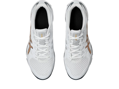 Asics Gel Pickleball Shoes - Rocket 11 White / Pure Gold (For Men)