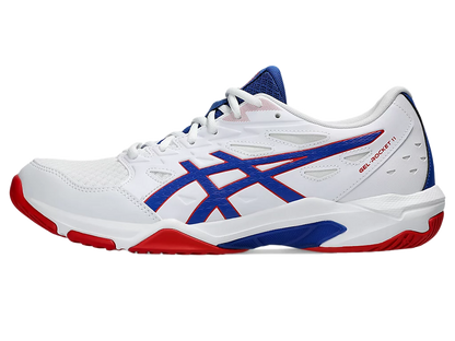 Asics Gel Pickleball Shoes - Rocket 11 White / Asics Blue (Unisex)