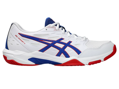 Asics Gel Pickleball Shoes - Rocket 11 White / Asics Blue (Unisex)