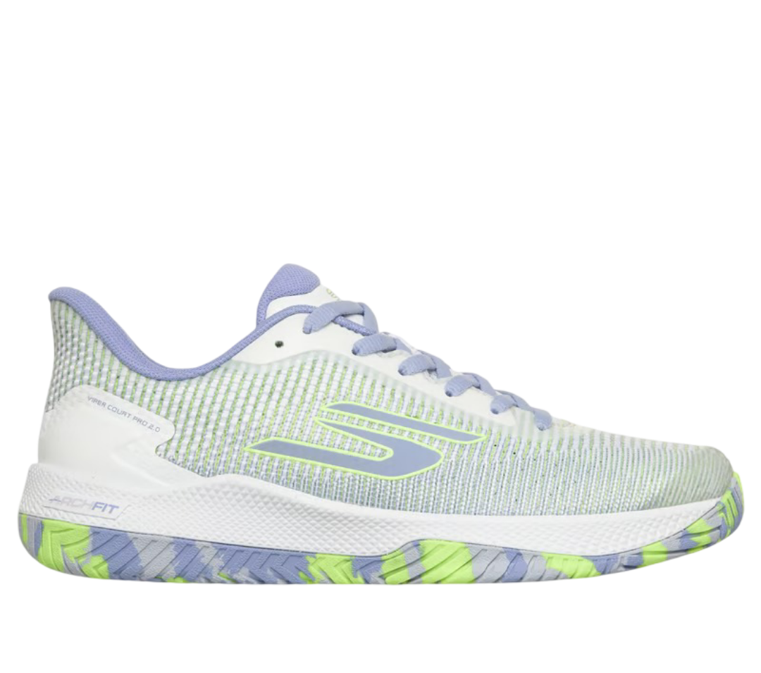 Giày Pickleball Sketcher GO Pickleball Viper Court Pro 2.0 (Trắng Xanh)
