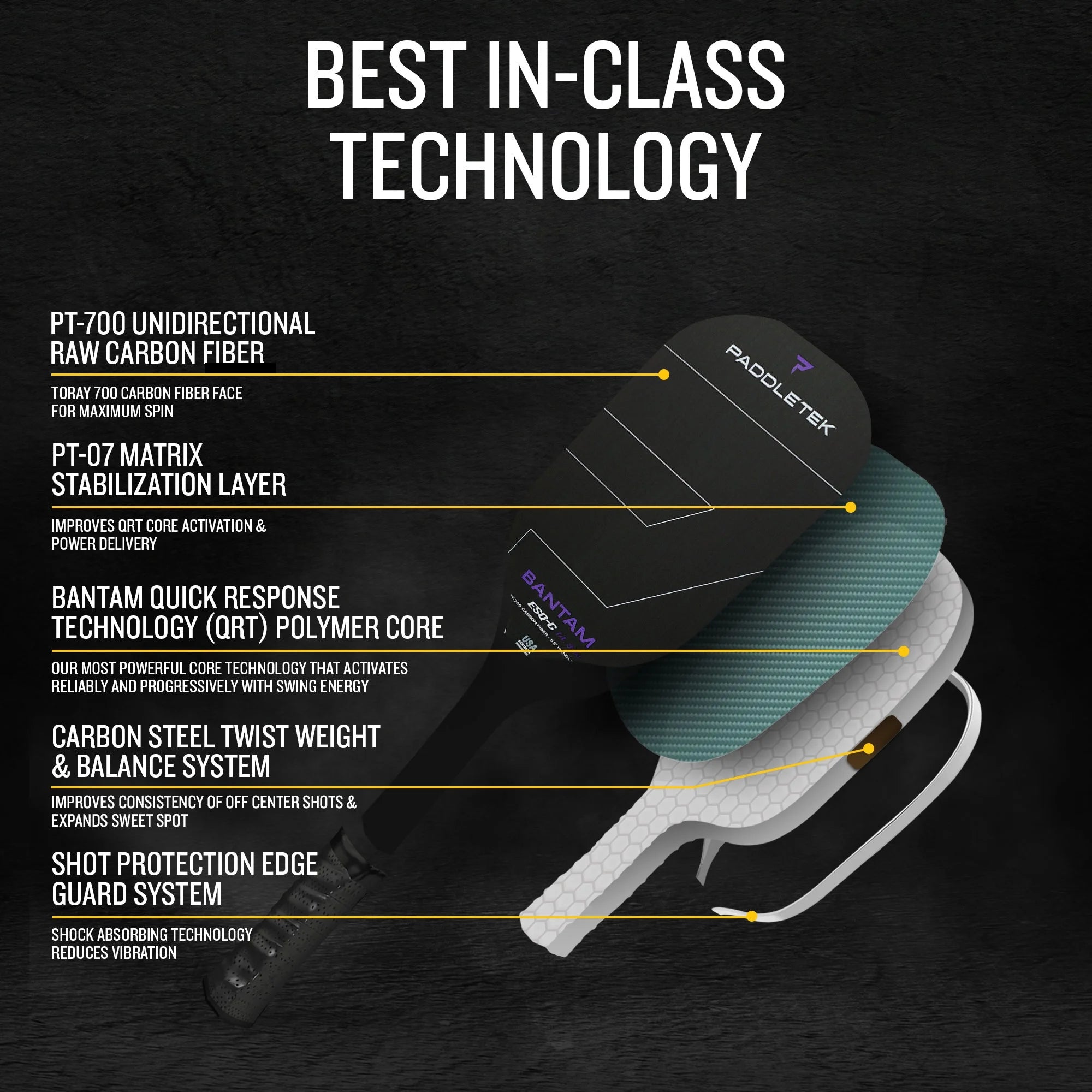 Pickleball racket Paddletek Bantam ESQ-C