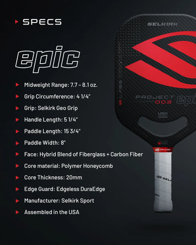 Selkirk LABS Project 003 Pickleball Paddle