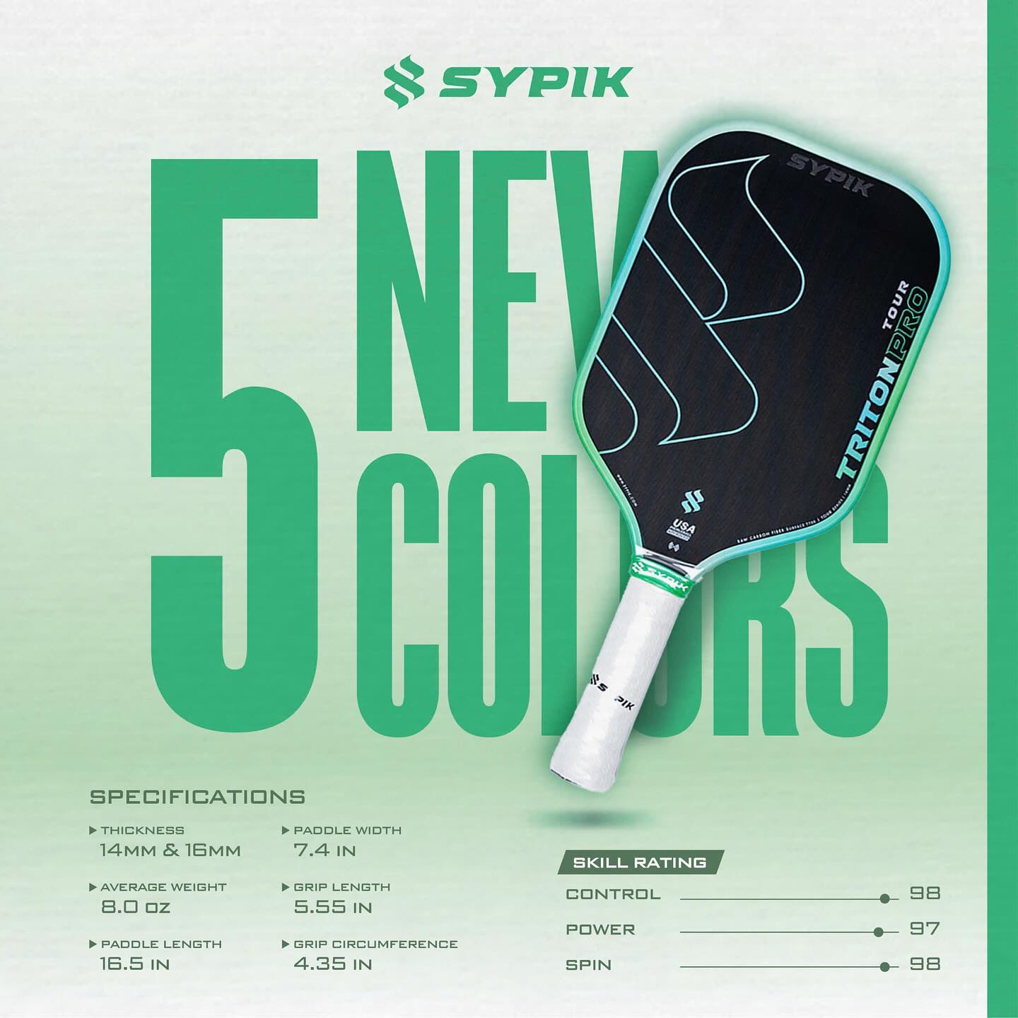 Sypik Triton Pro Tour Pickleball Racket (New Colors)