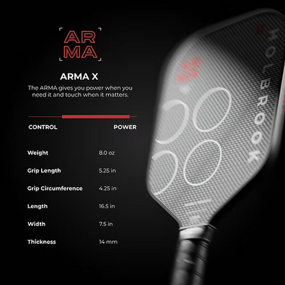 HOLBROOK Arma Pickleball Racket: Metallic X