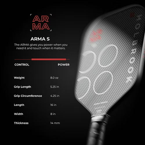 HOLBROOK Arma Pickleball Racket: Metallic S