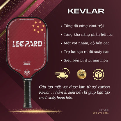 LEOPARD 18K Kelvar Pickleball Racket