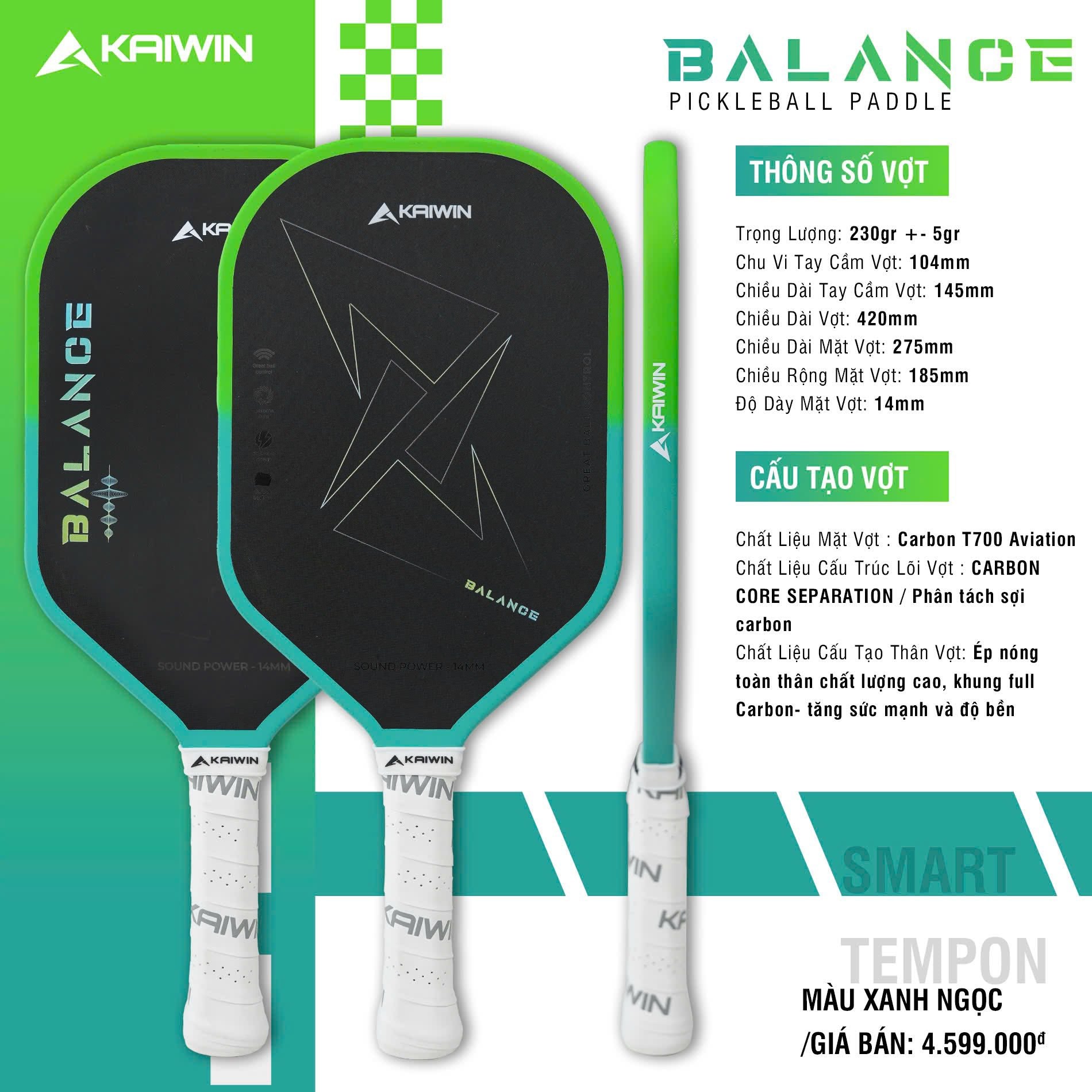 Kaiwin Balance Pickleball racket