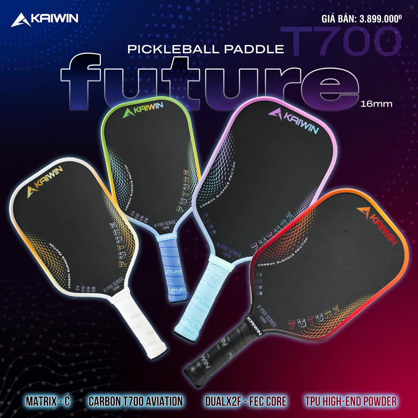 Pickleball racket Kaiwin K-Pro Series Future