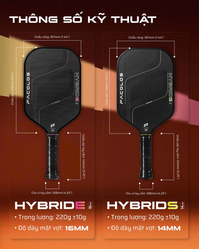 Facolos Pro Series Pickleball Racket - Hybrid 2.0
