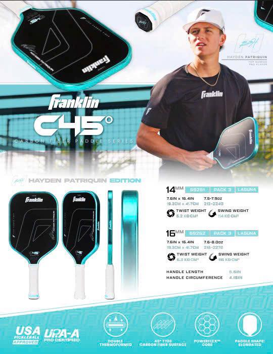 Franklin C45° Hayden Patrinquin Edition Pickleball Racket